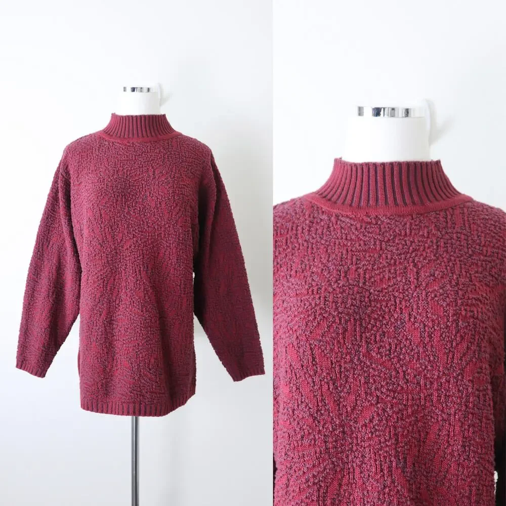 Chris Triola Size S 100% Cotton Red Knit Sweater Pullover One of A Kind - Picture 1 of 11